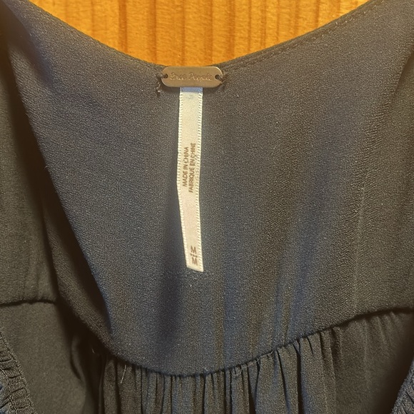 FREE PEOPLE - V-NecK, Mini Navy Dress - Size: M - Picture 3 of 6
